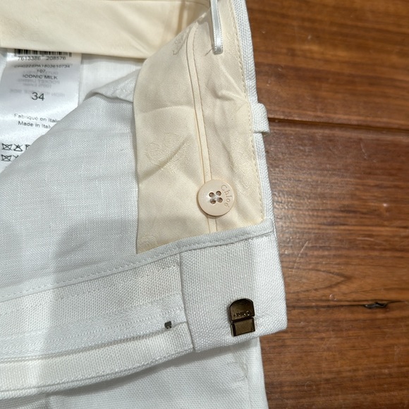 Chloe Linen Linen tapered Trouser Pants White Size FR34 - Picture 7 of 15